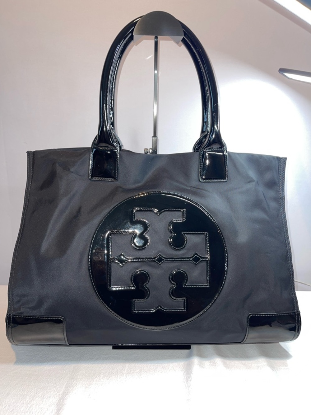 Tory Burch Black Patent Ella Tote